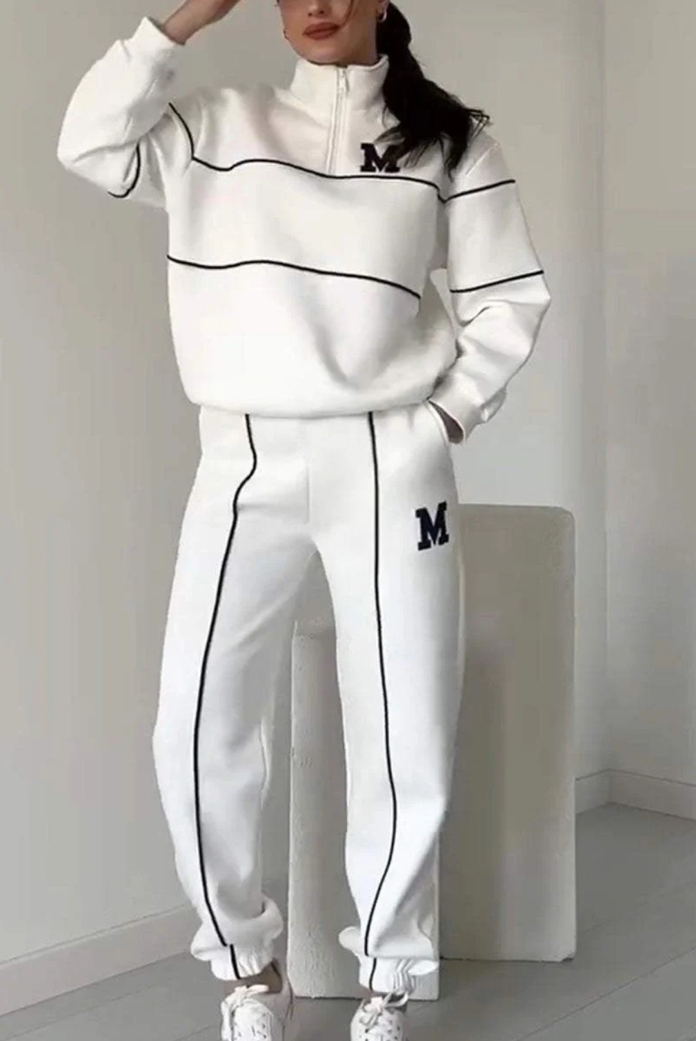 Womens 2 Piece Outfits Lounge Hoodless Pullover Sweatshirt Sweatsuit Sets Sweats - Picture 16 of 16