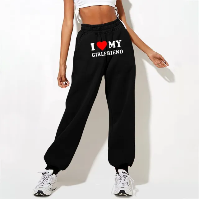 Women's Fashion Printed Casual Loose High Waist Workout Pants Black - Shop at LoveMi