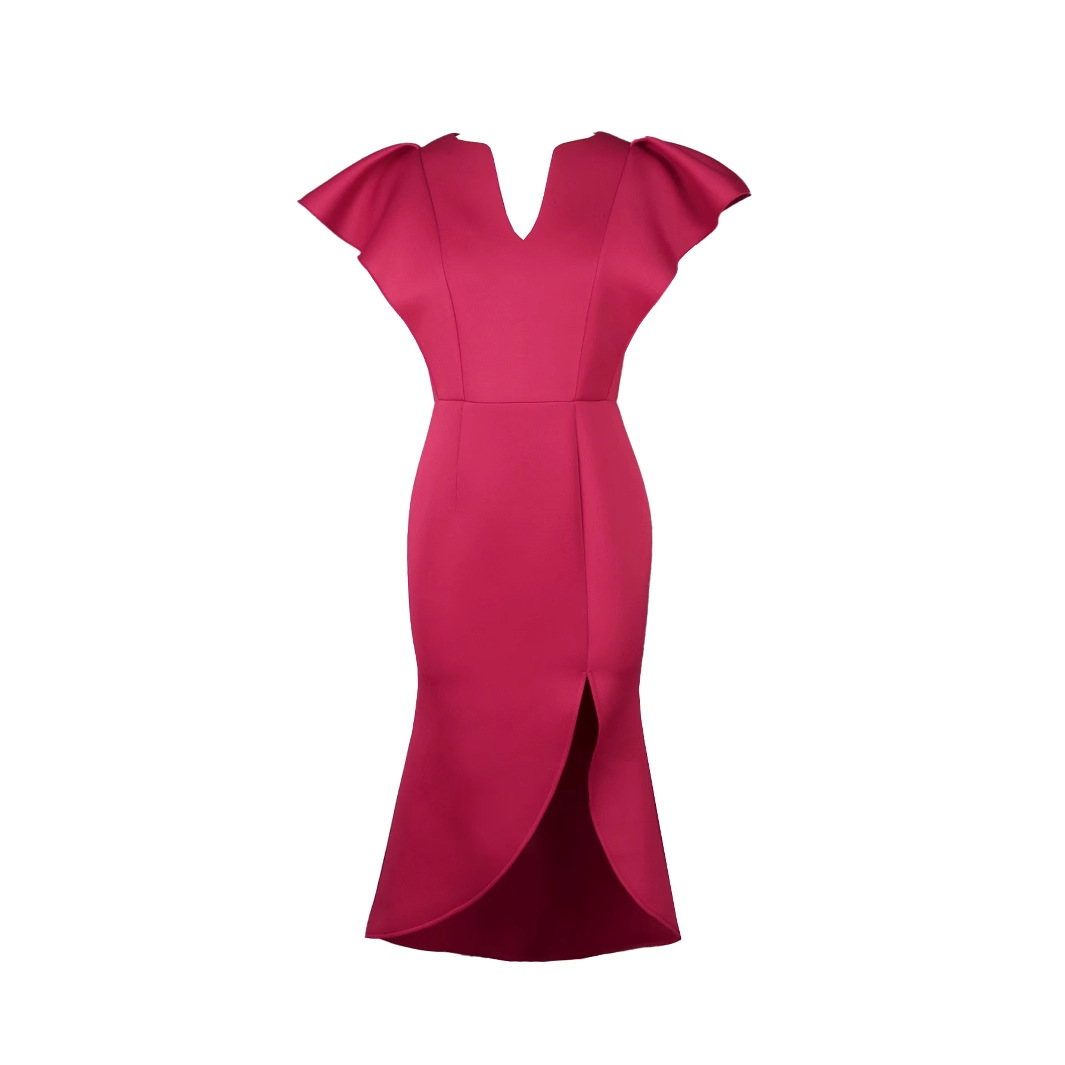 Women's Fashion New V-neck Flying Sleeve Dress