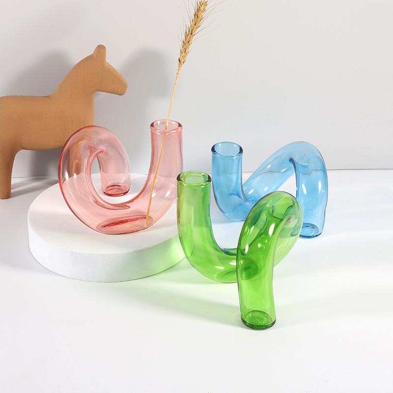 Oriental Glass Nordic-style Irregular-shaped Vase