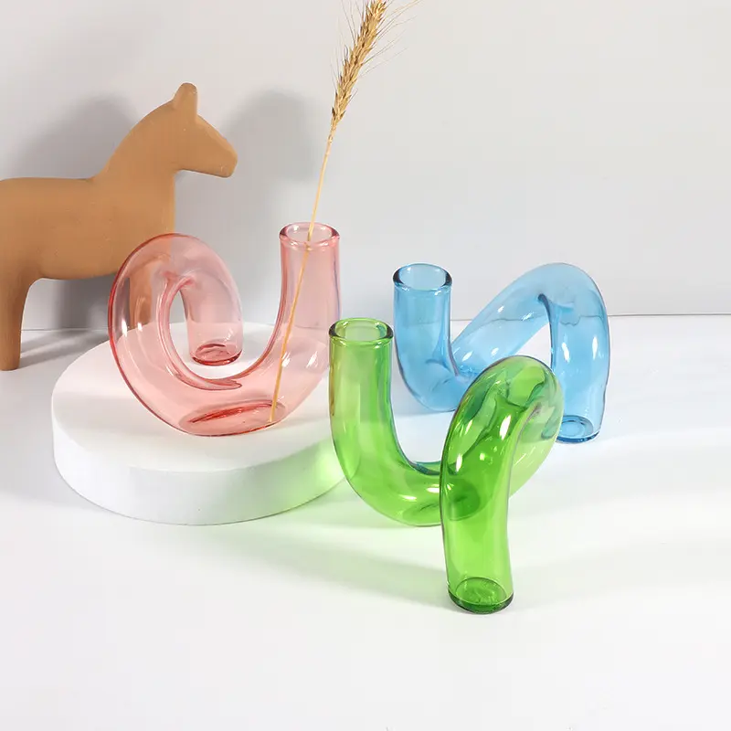 Oriental Glass Nordic-style Irregular-shaped Vase
