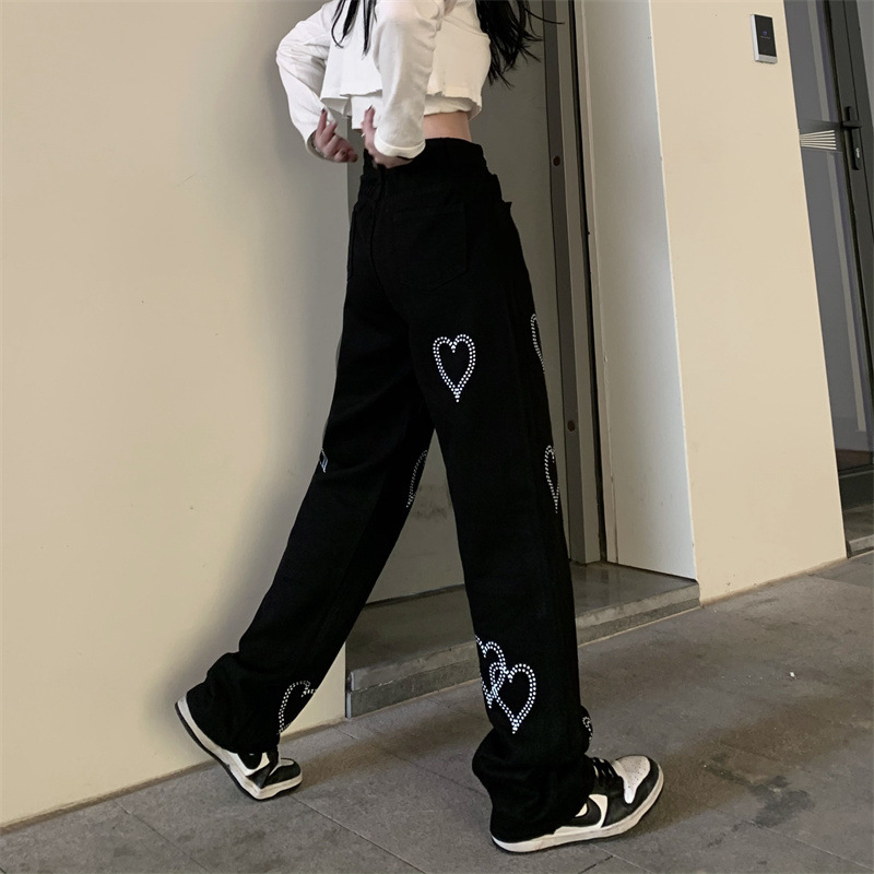 Retro Love Casual Pants All-match High Waist Pants Fashion