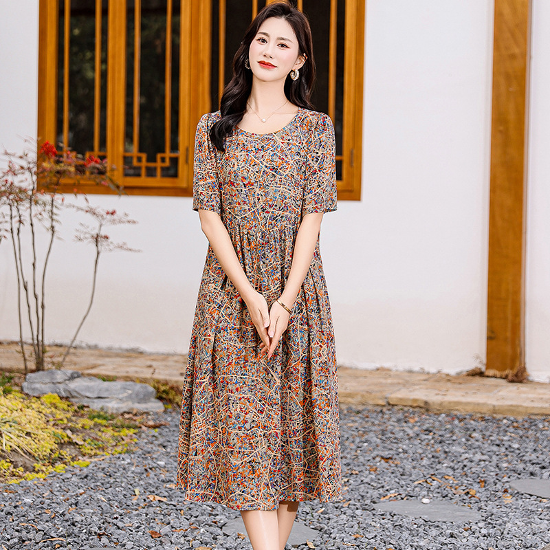 Cotton Silk Fashion Floral Loose Plus Size Outer Wear Dress No 9 - Shop at LoveMi