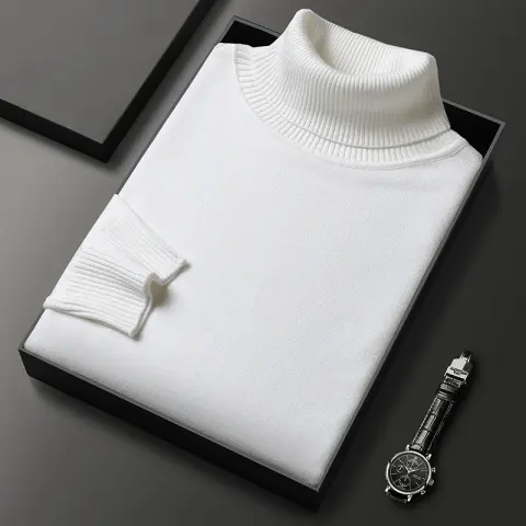 Bottoming Shirt Young and Middle-aged Slim-fit Solid Color Turtleneck