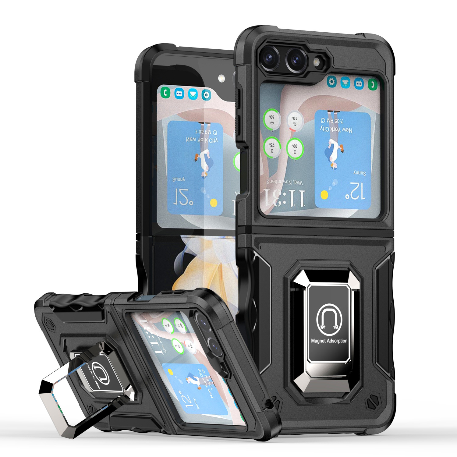 Army Flag Ring Z Flip5 ZFlip4 Magnetic Bracket Phone Case - Image 13