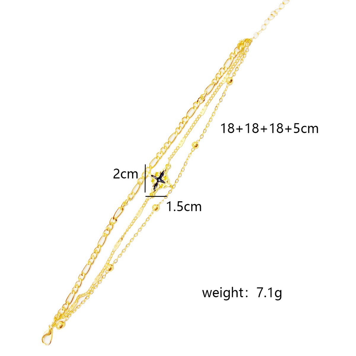 Simple Multi-layer Oil Dripping Cross Girls' Bracelet