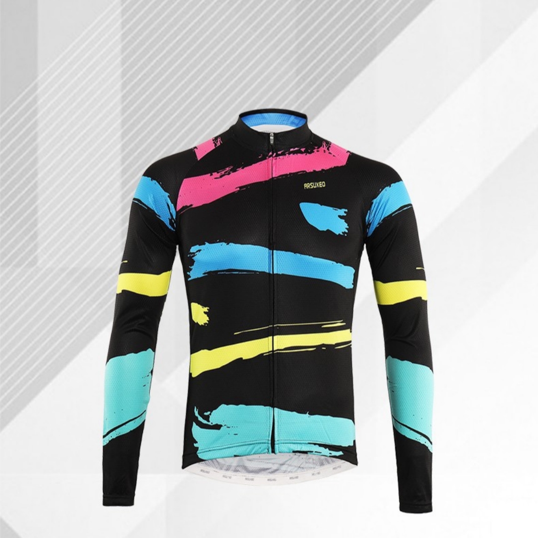 Spring And Autumn Cycling Clothing Long-sleeved Top Men's And Women's Printed Breathable