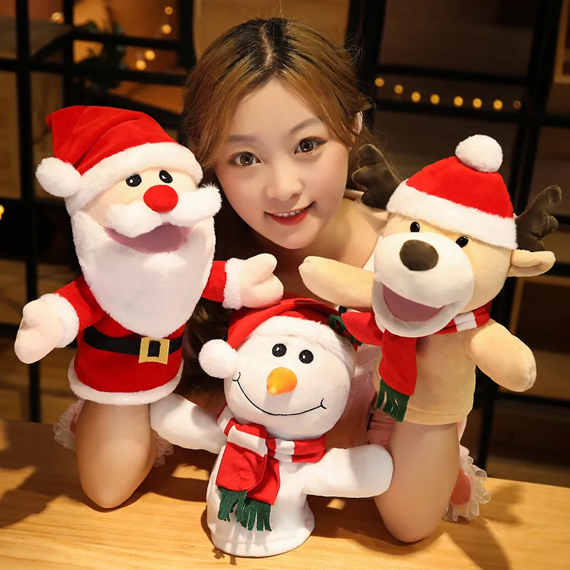 Cartoon Santa Claus Plush Hand Puppet - Interactive Ventriloquism Toy for Kids Christmas Gift – image 2