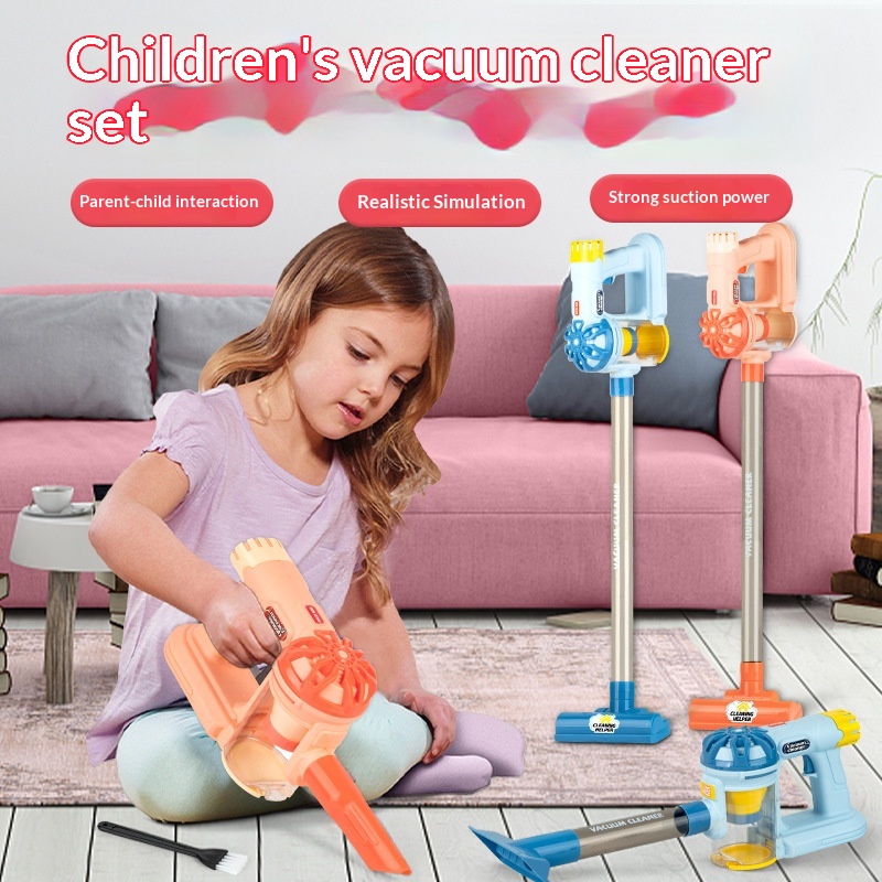 Sweeping Toy Playhouse Cleaning Set With Electric Vacuum Cleaner