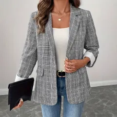 European And American New Elegant Plaid Suit Coat - Mixed Colour - View 1