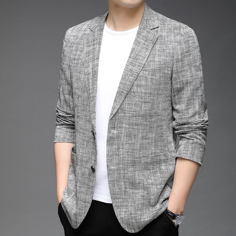 Minimalist Elegant Long-sleeve Jacket With A Mens Suit Collar