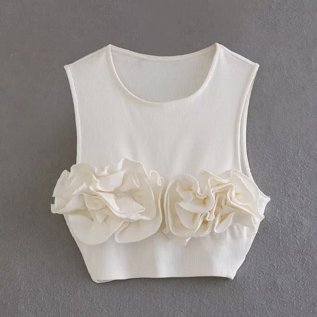 Women's Rib Stitching Flower Vest - Shop at LoveMi