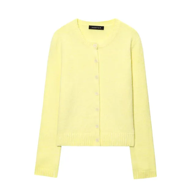 European And American Style Women's French Cream Yellow Sweater Milky Yellow - Shop at LoveMi