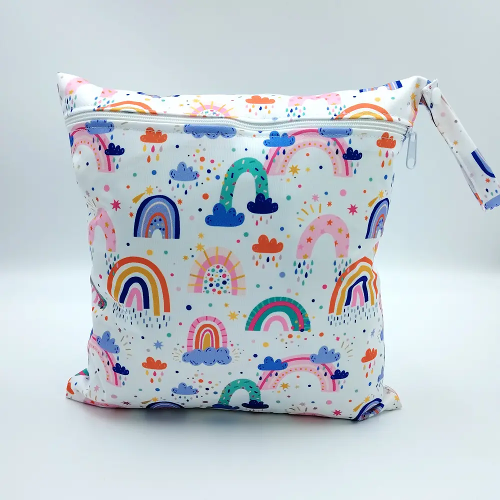 Cartoon-printed Single-zipper Diaper Bag