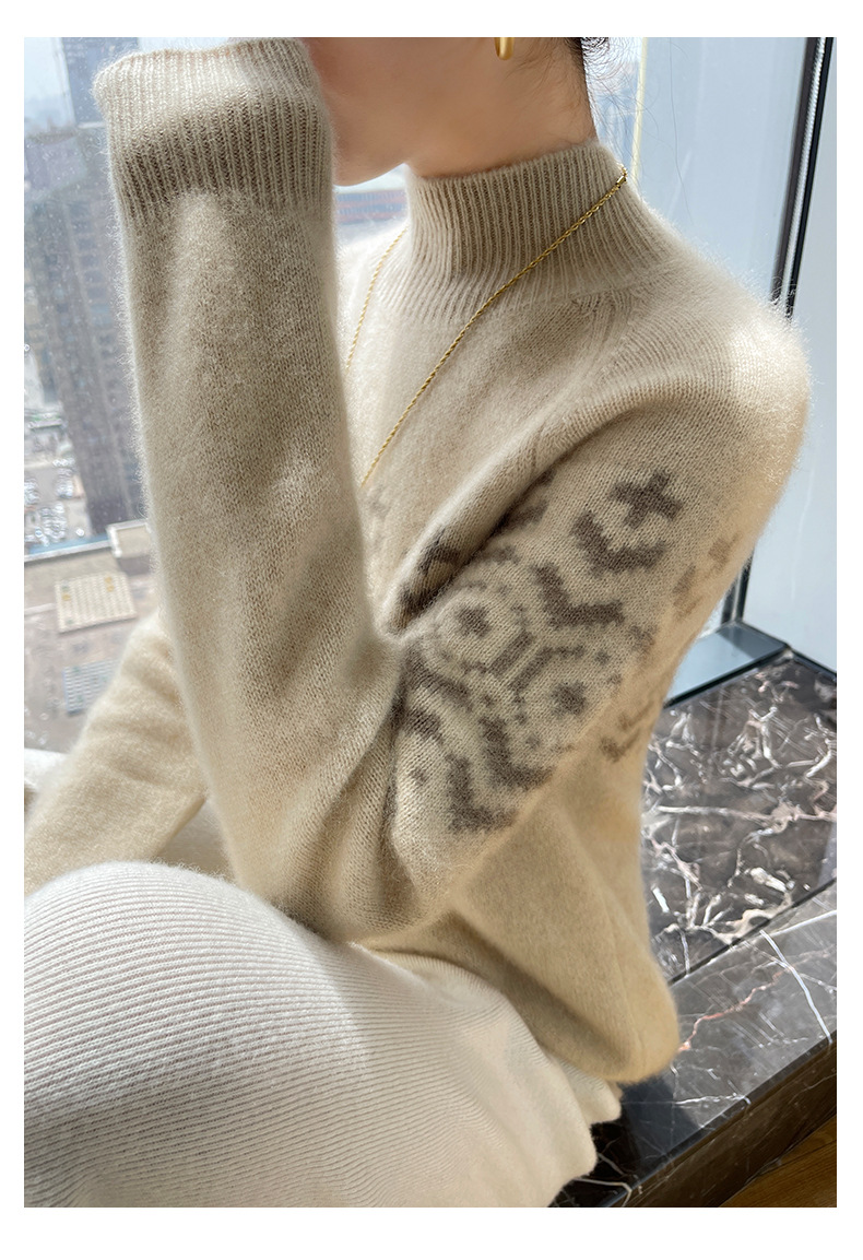 Title 3, Autumn And Winter New Half Turtleneck Jacquard ...