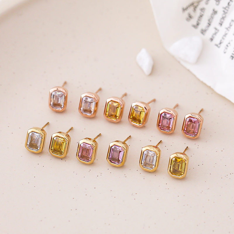 Minimalist Stud Earrings Zircon Earrings