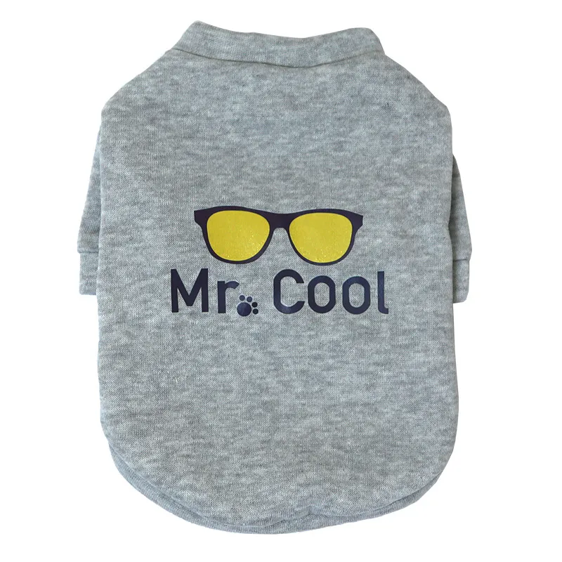 New Dog Pet Clothing Sweater Fleece-lined - Glasses Grey