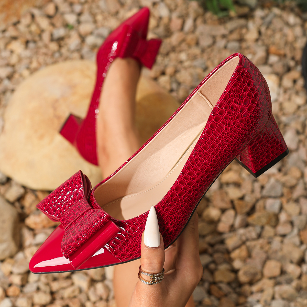 Cross-border Foreign Trade Slip-on Chunky Heel Shoes