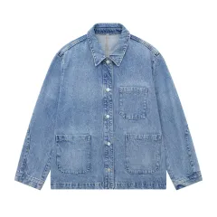Loose Denim Jacket Coat Women's Jeans - Picture Colour-L - View 1