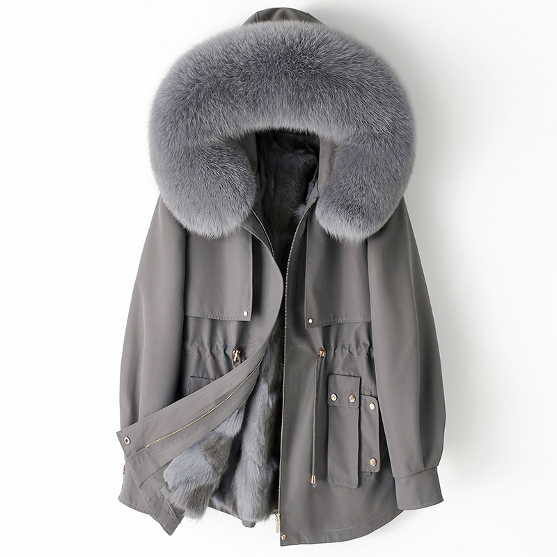 New Thickened Fur-and-Liner Detachable Coat