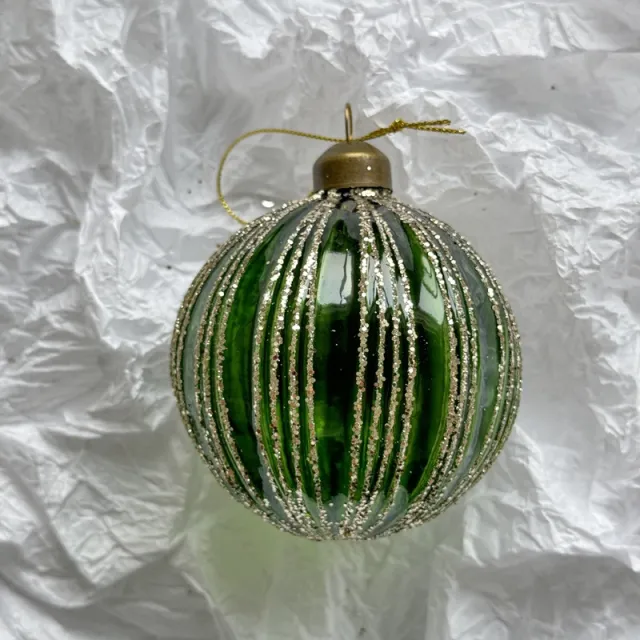 Christmas Decorative Pendant Accessories Ball Handmade Glass Ball Green 24 - Shop at LoveMi