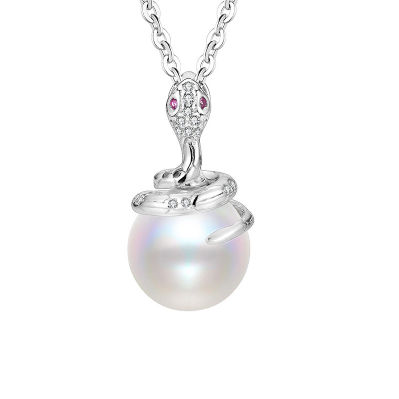Pearl Pendant Empty Holder Sterling Silver Clavicle Chain