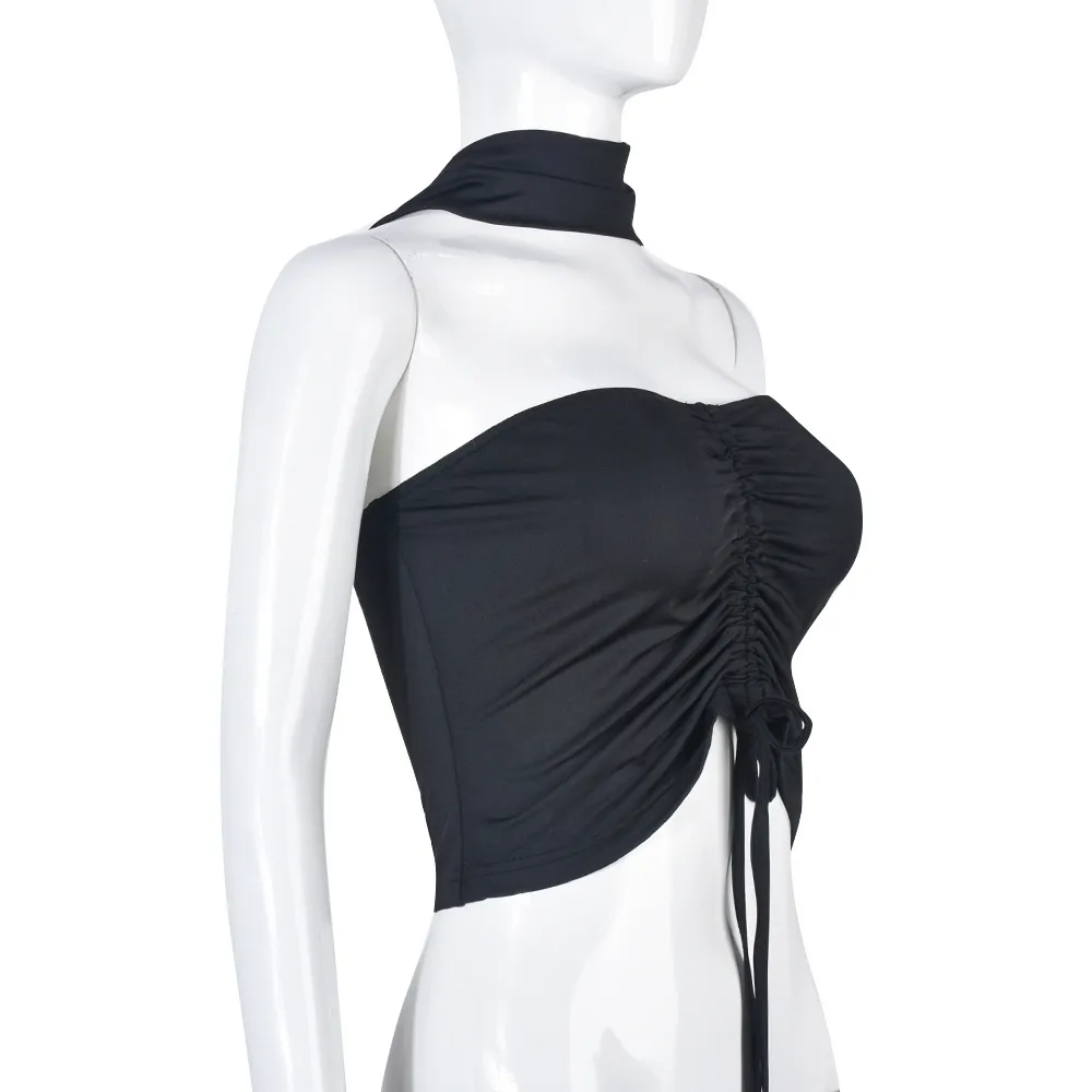 European And American Women's Clothing Slim Fit Top - Black