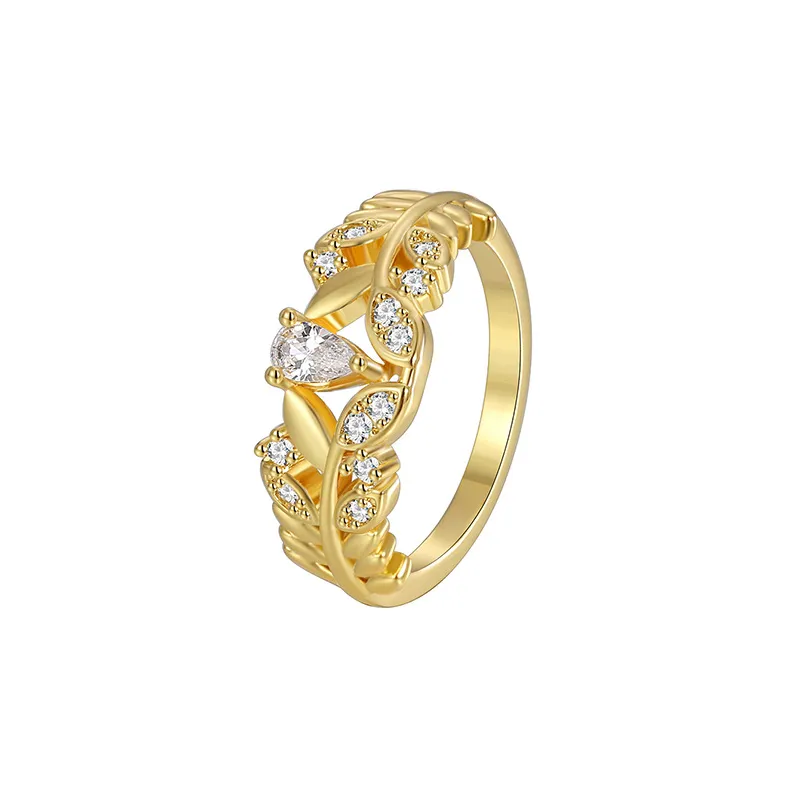 Xiaoxiangfeng Exquisite Niche Design Ring Women - Gold Zircon Ring