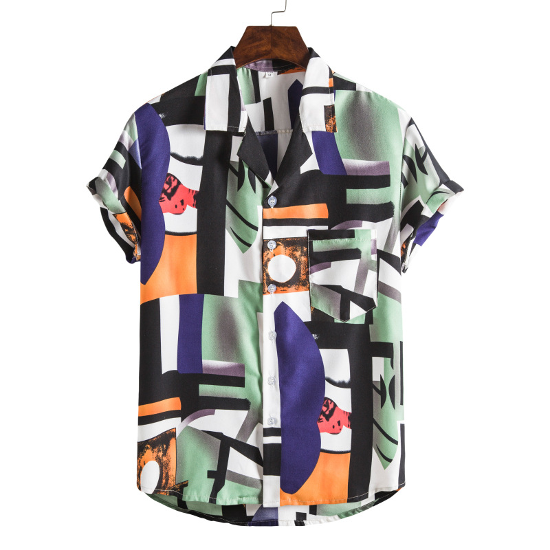 Title 14, Hawaiian Series Beach Style Short-sleeved Shirt...