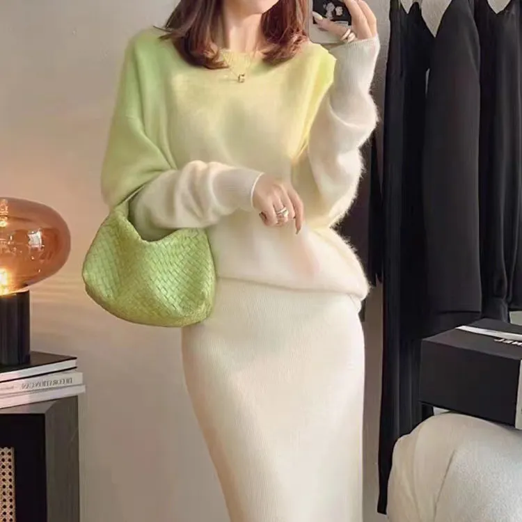 New Korean Style Crew Neck Pullover Sweater - Yellow