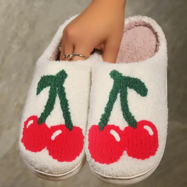 Fruit Pattern Series Men's And Women's Slippers Cherry 36To37 - Shop at LoveMi