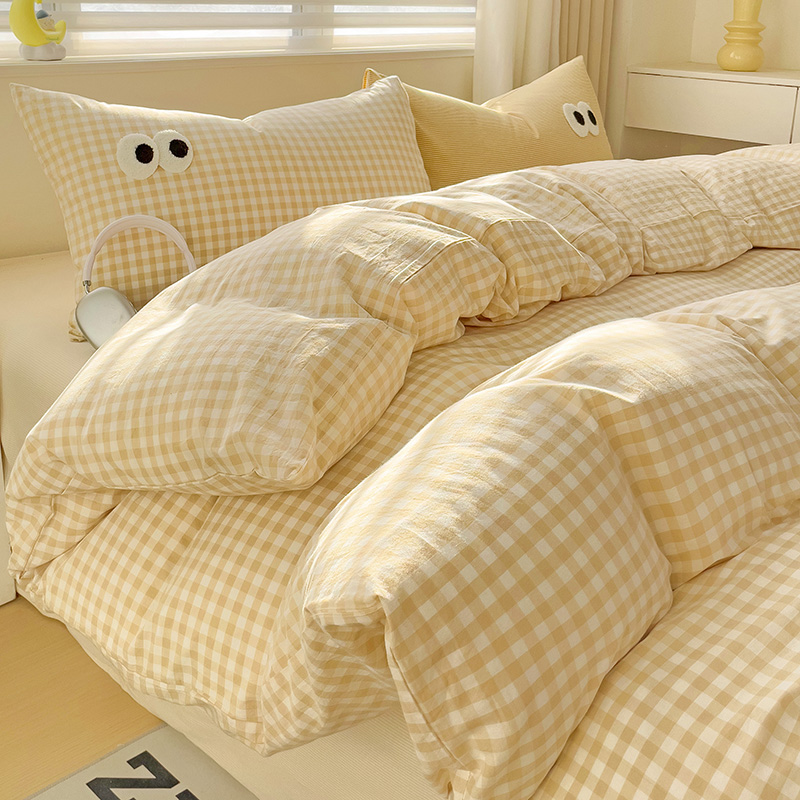 Big Eyes Four-piece Bedding Set Sanding Duvet Cover Bedding Suit - Image 7