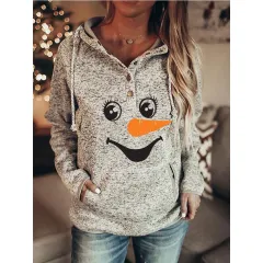 New Women's Christmas Printed Sweater - Snowman-Xxxl - View 1