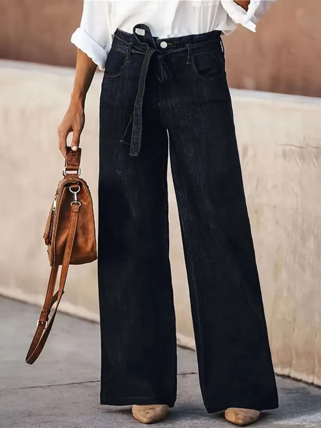American Retro Wide Leg Jeans Black - Shop at LoveMi