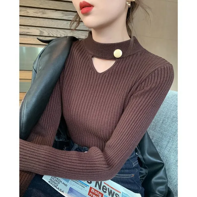 Inner Match Slimming Sweater High grade Top Brown - Shop at LoveMi