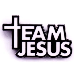 Jesus Enamel Pin Fashion Badge - Black - View 1