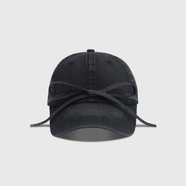 Casual Cool All match Bow Curved Brim Simple Cowboy Hat Black - Shop at LoveMi