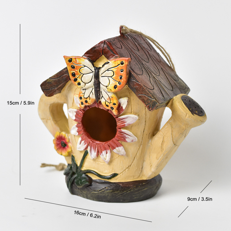 Rustic Birdhouse Outdoor Garden Decoration Bird Nest Sculpture Courtyard Ornament