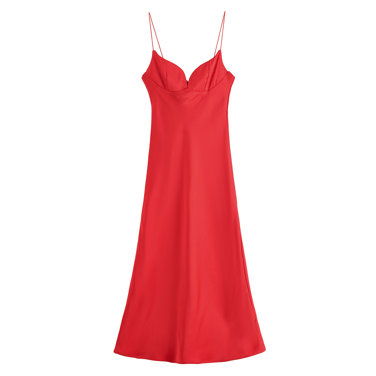 Women's Fashion Vacation Style Silk Texture Dress Long Red - Shop at LoveMi