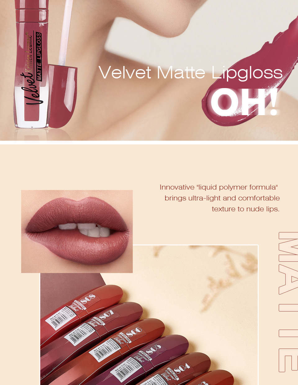 Title 3, Matte lippenstift Fog die niet afgeeft, niet aa...