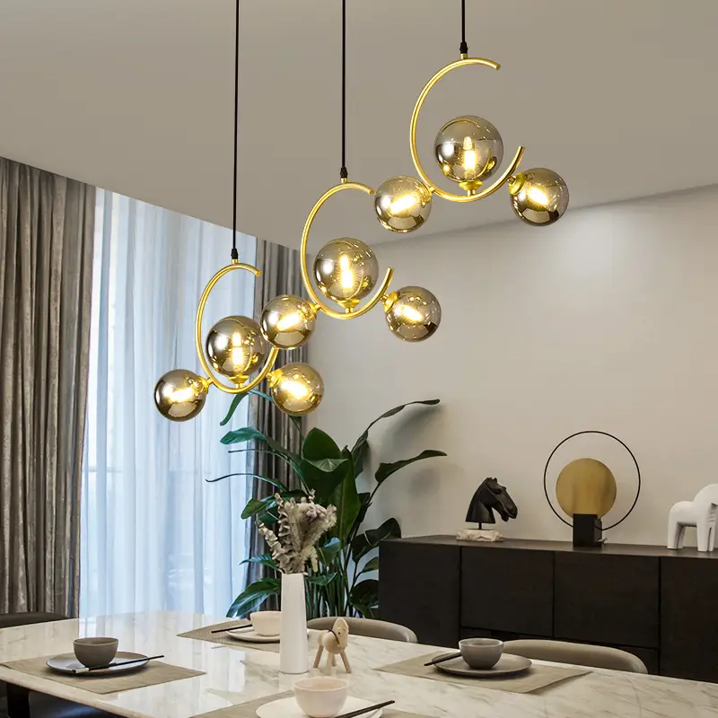 Glass Globe Pendant Light Stylish And Creative Chandelier For Bars And Shops