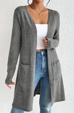 Hot-selling Casual All-match Knit Cardigan From Europe And The US - Gray - View 1