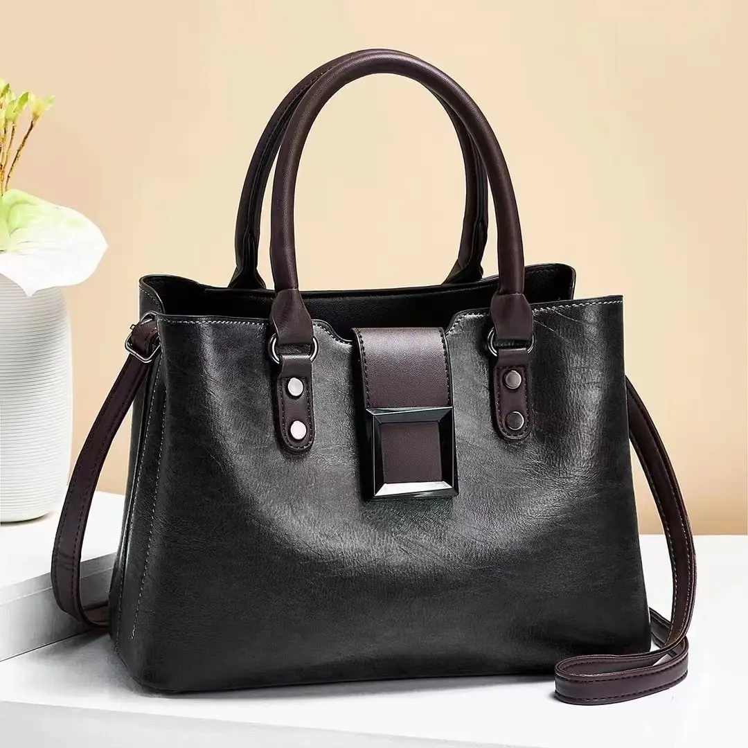 Korean-style Large-capacity Multi-layer PU Leather Shoulder Crossbody