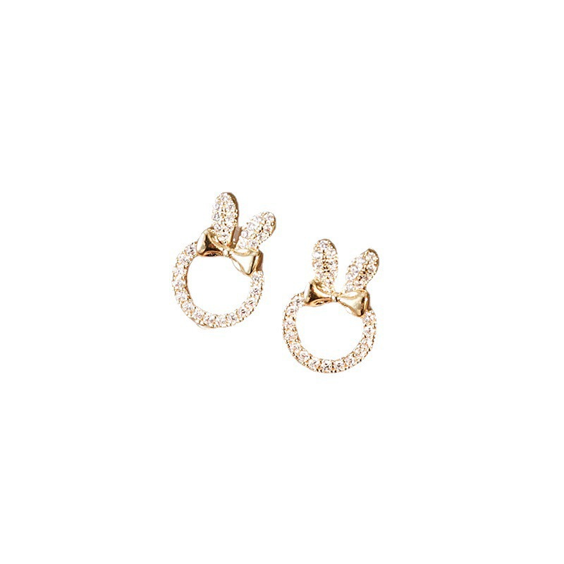 Cute With Diamonds Rabbit Geometric Earrings