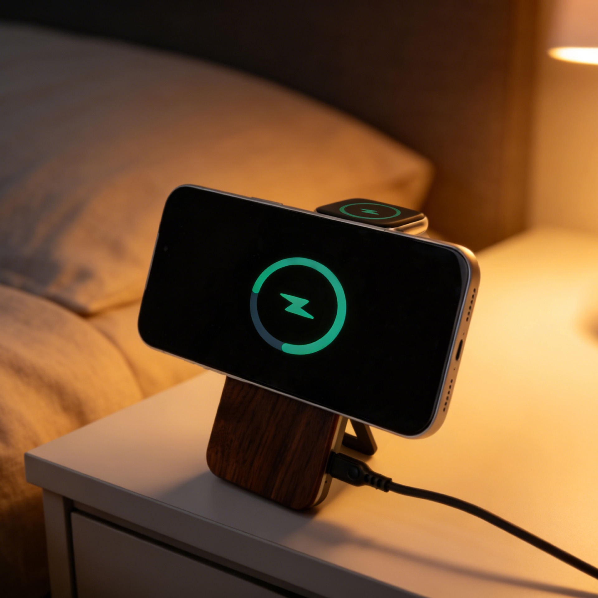 Aluminum Alloy Foldable Ultra-Thin Desktop Magnetic Wireless Charger For Phones And Smartwatches 2