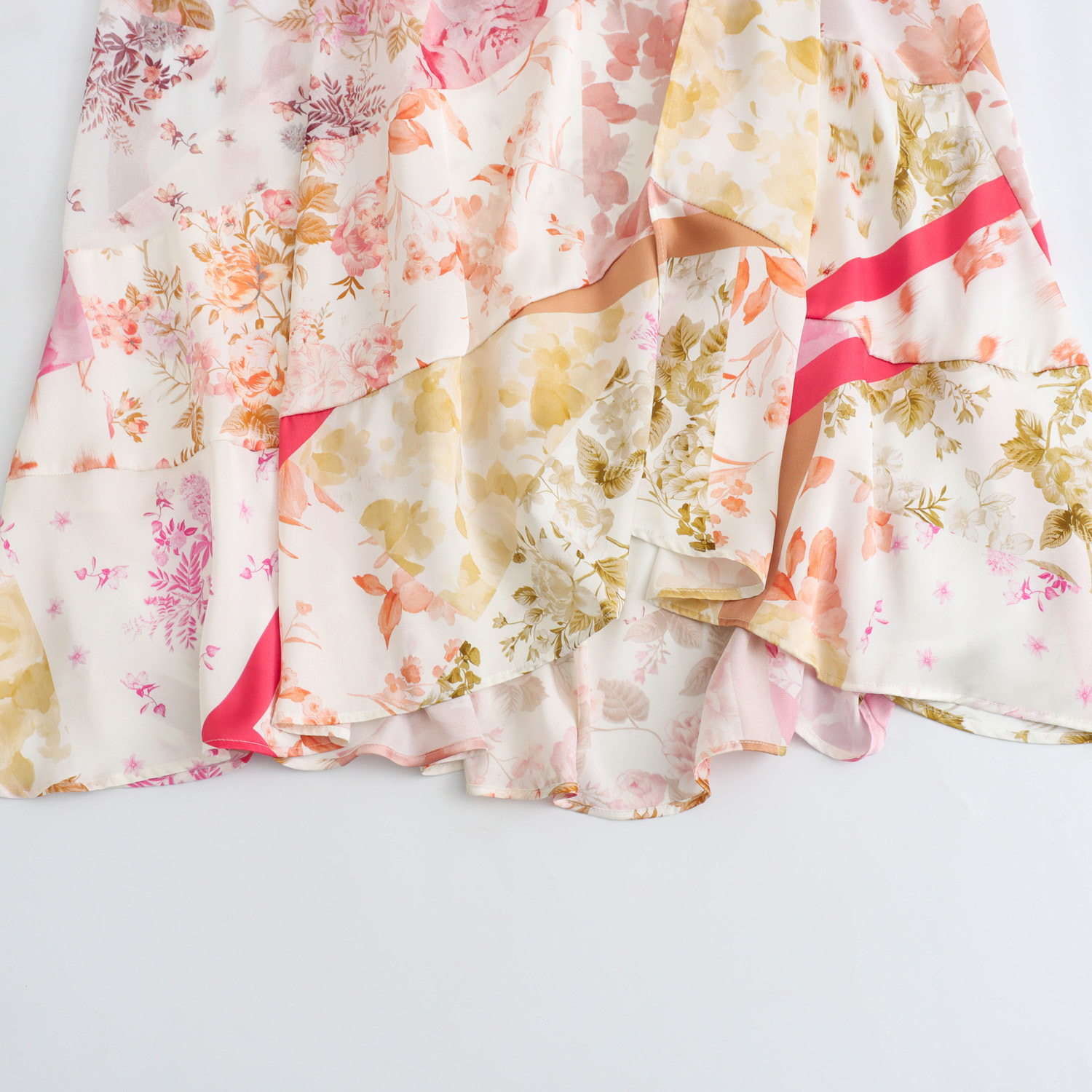 Women's Casual Translucent Stitching Printing Slip Dress