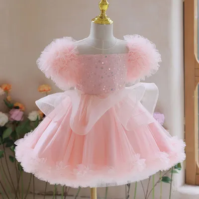 Birthday Flower Girl Gauzy Gown Performance Costume