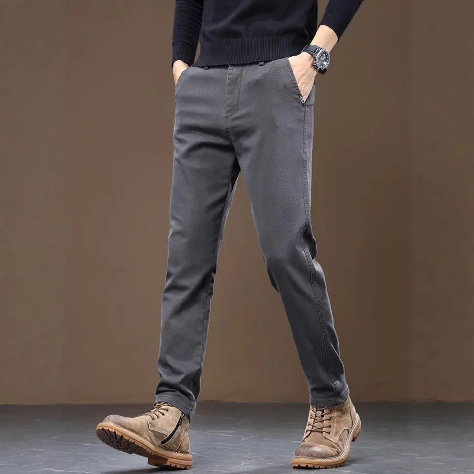 Chaolunbu Mens Light Mature Casual Pants Straight