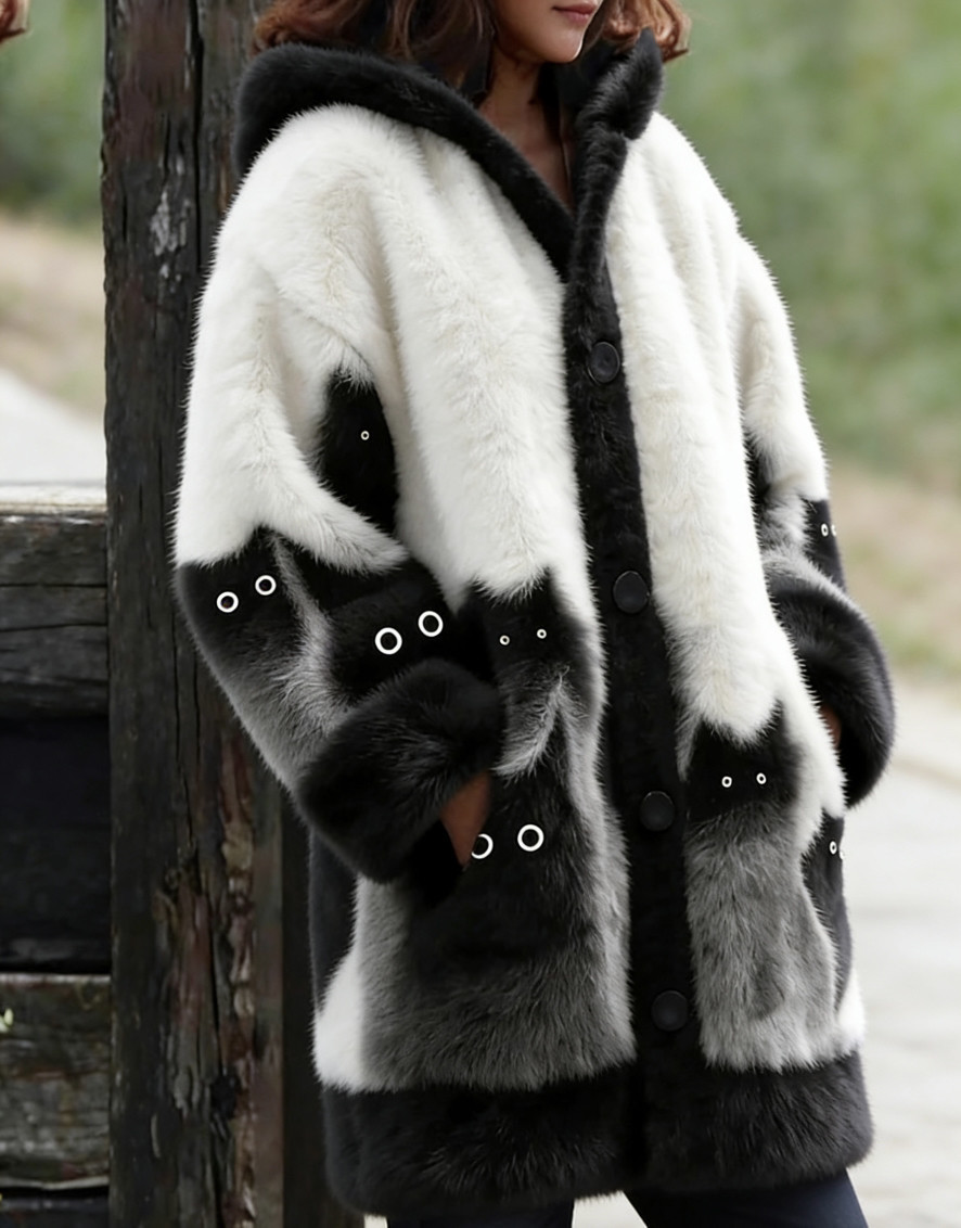 Casual 3D Cat-Print Hoodie Cloak Coat