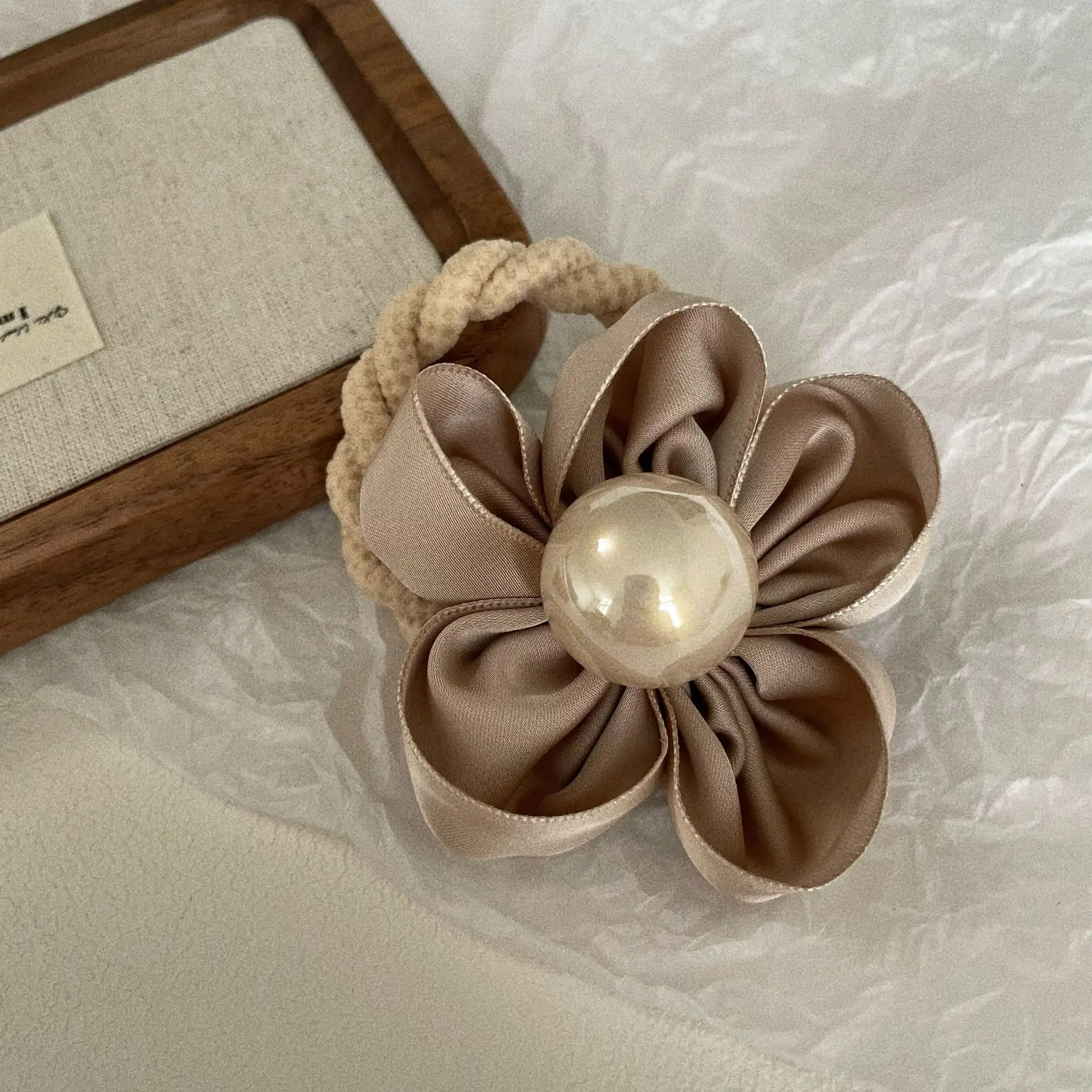 Pearl Handmade Flower Rubber Band Hair Band Simple